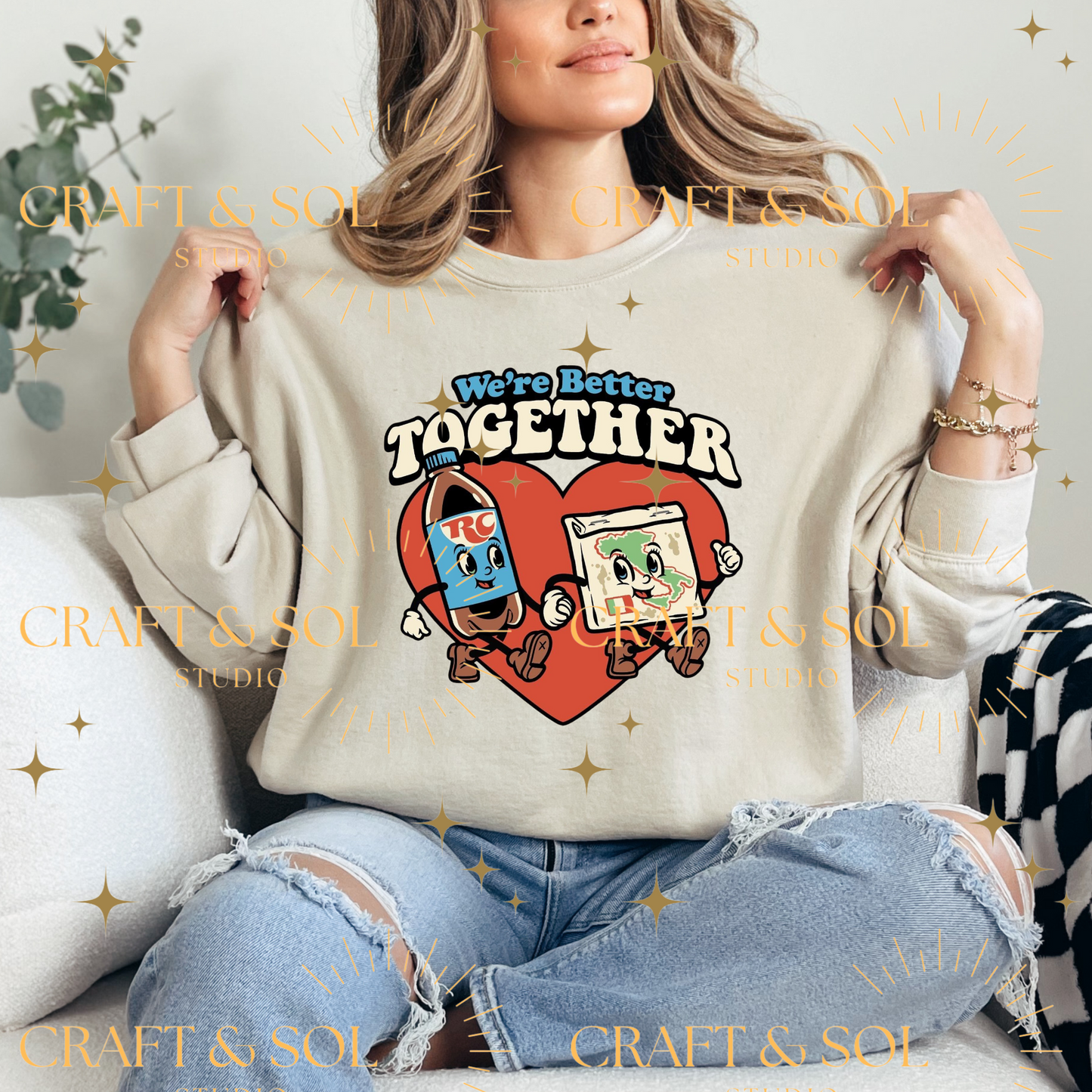 CHICAGO RC & PIZZA COUPLE CREWNECK