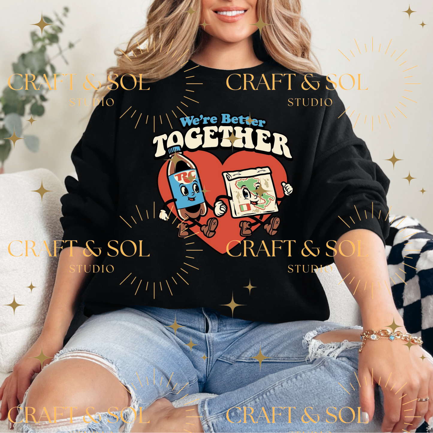 CHICAGO RC & PIZZA COUPLE CREWNECK