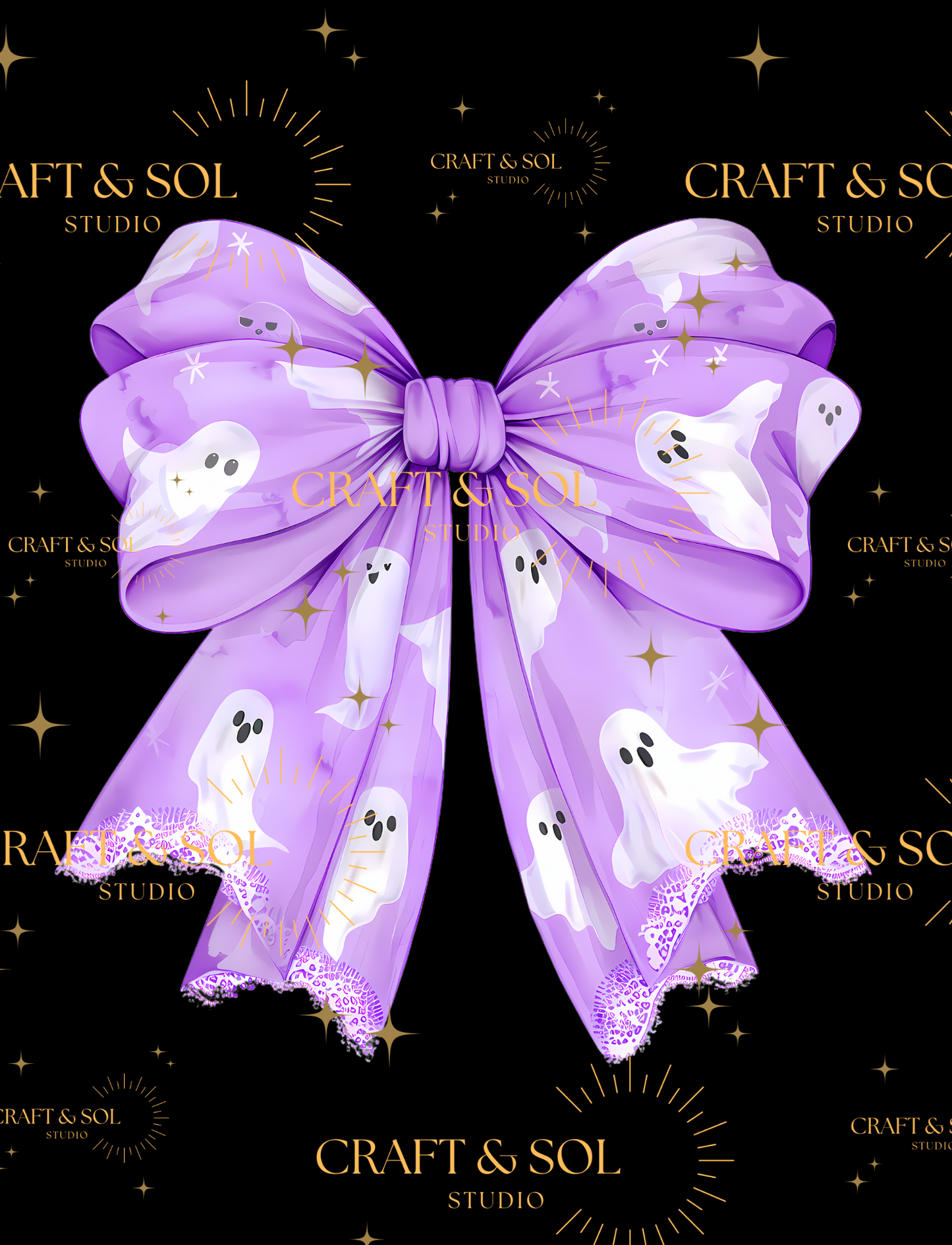 PURPLE COQUETTE GHOST BOW