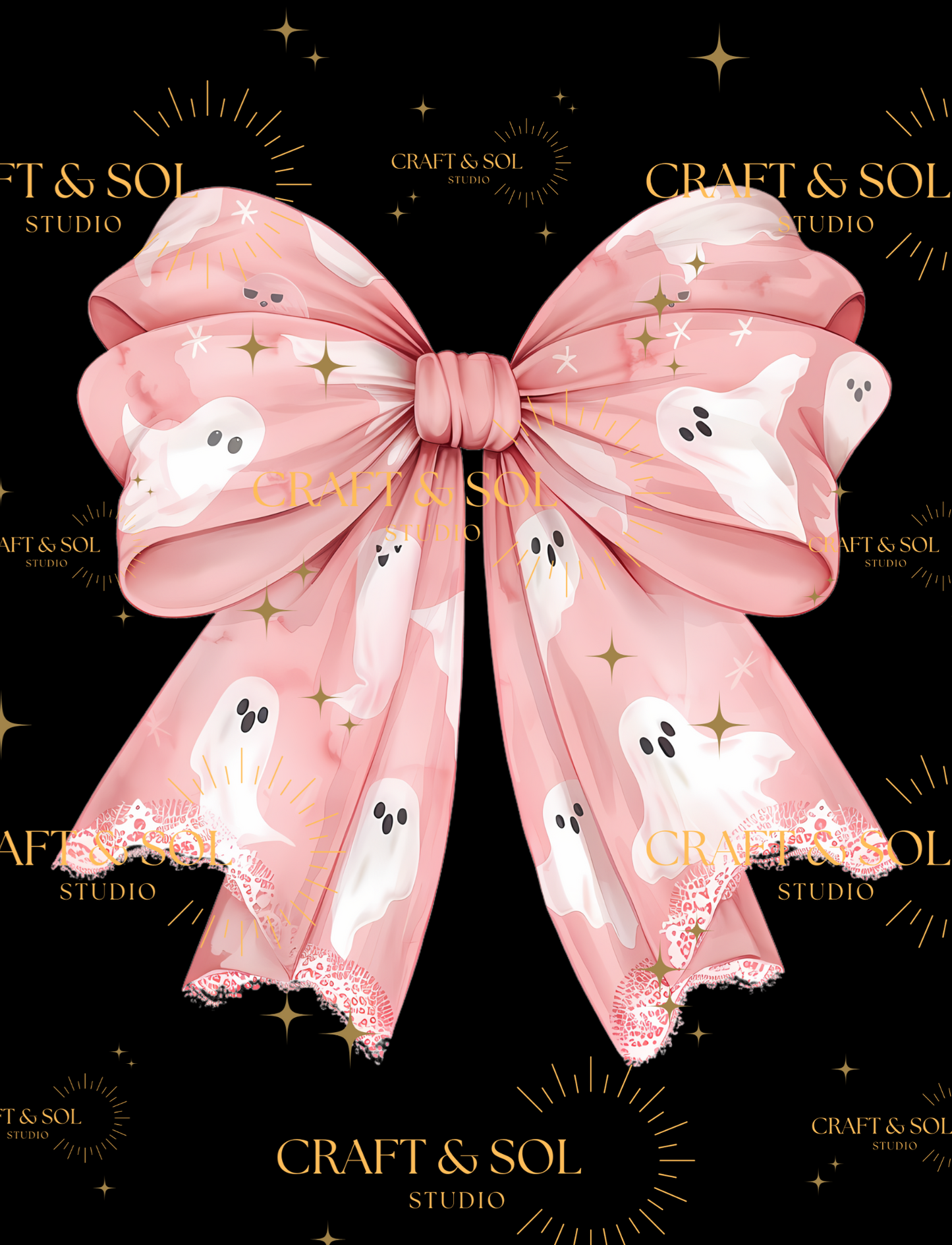 PINK COQUETTE GHOST BOW