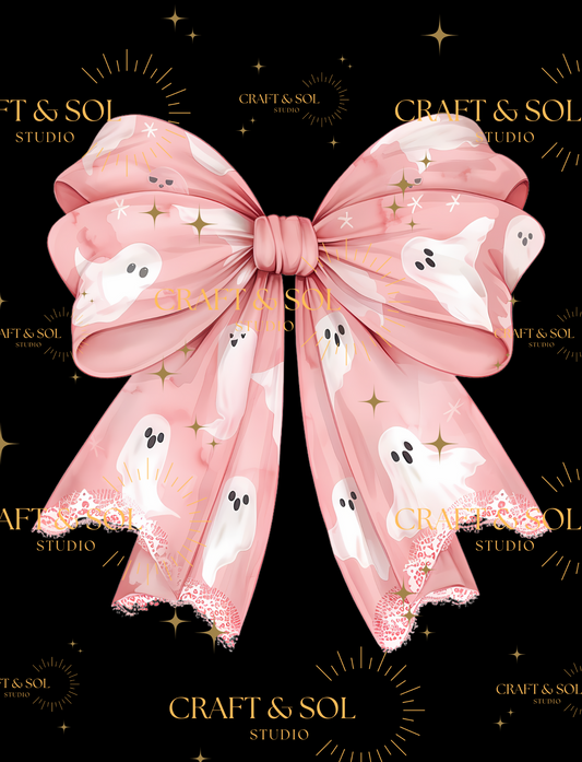 PINK COQUETTE GHOST BOW