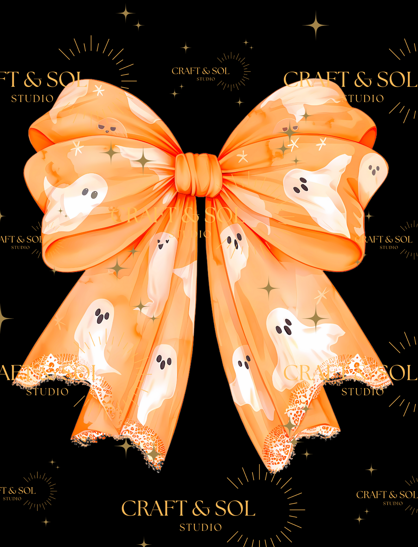 ORANGE COQUETTE GHOST BOW