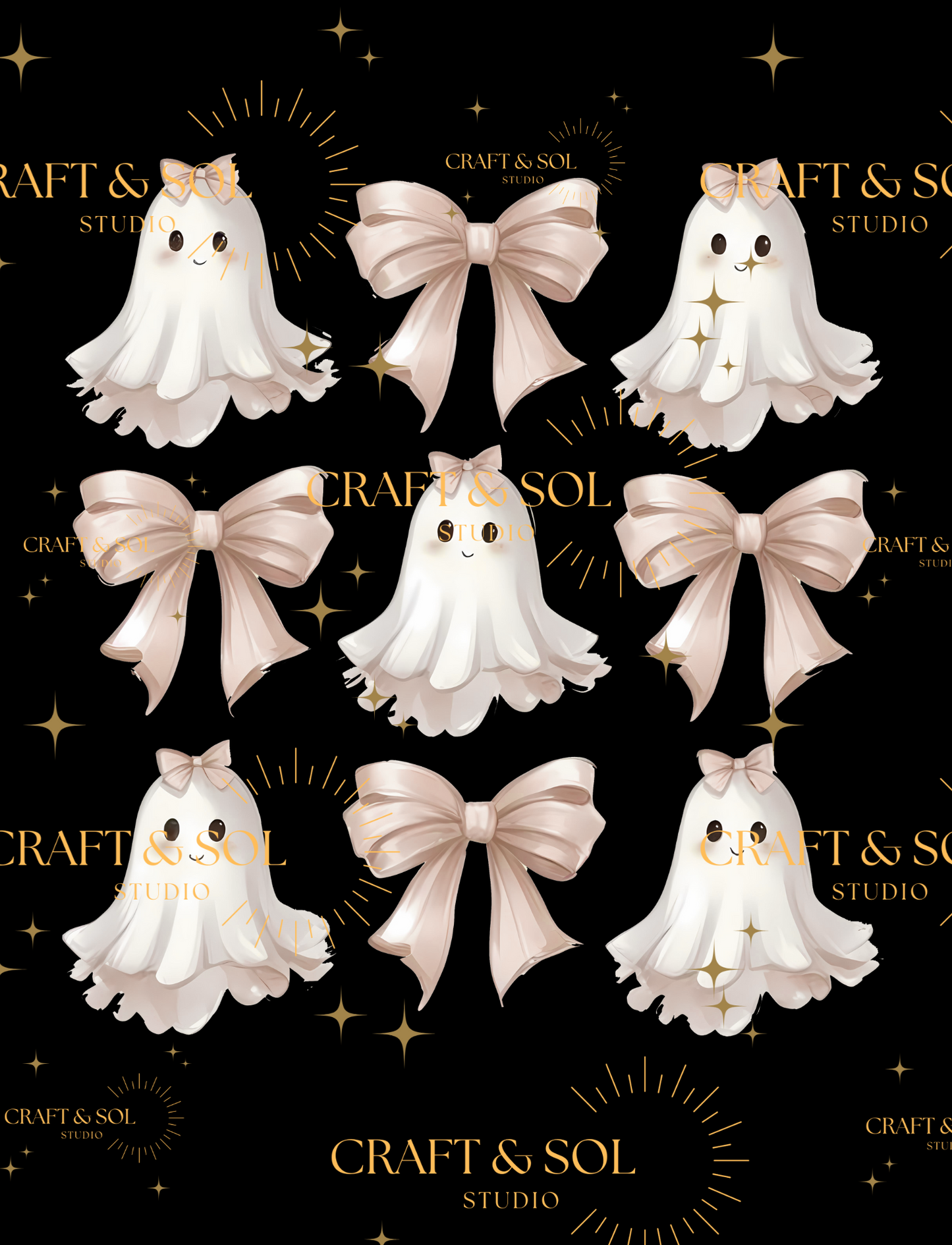 IVORY CUTE GHOST & BOW