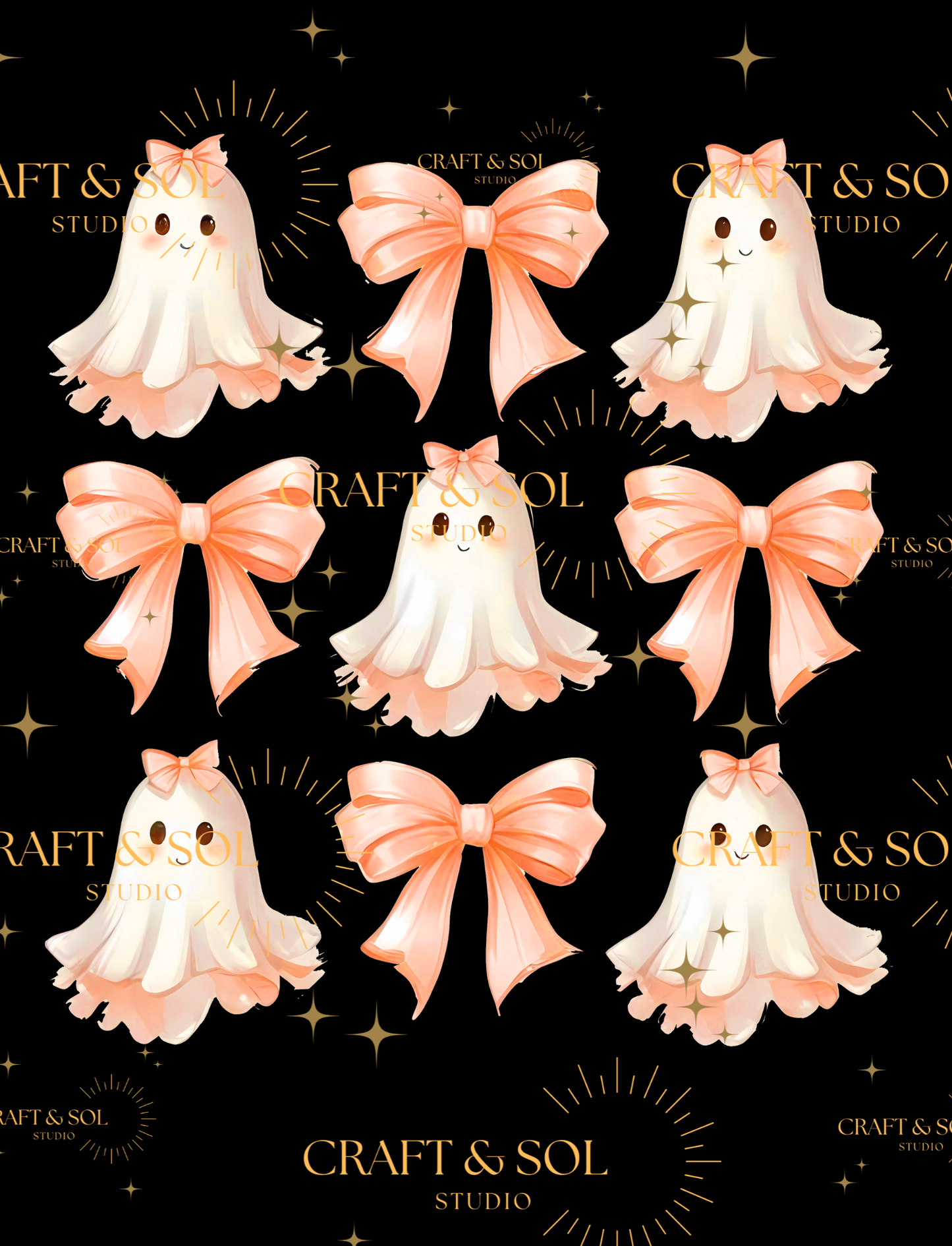 PEACH CUTE GHOST & BOW