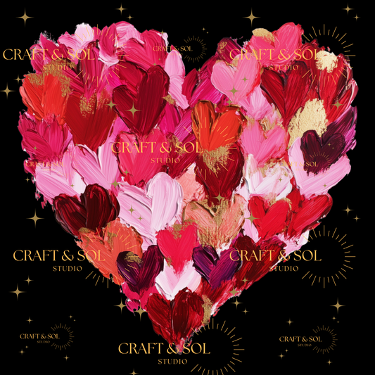 SHADES OF PINK & GOLD PAINTED HEART