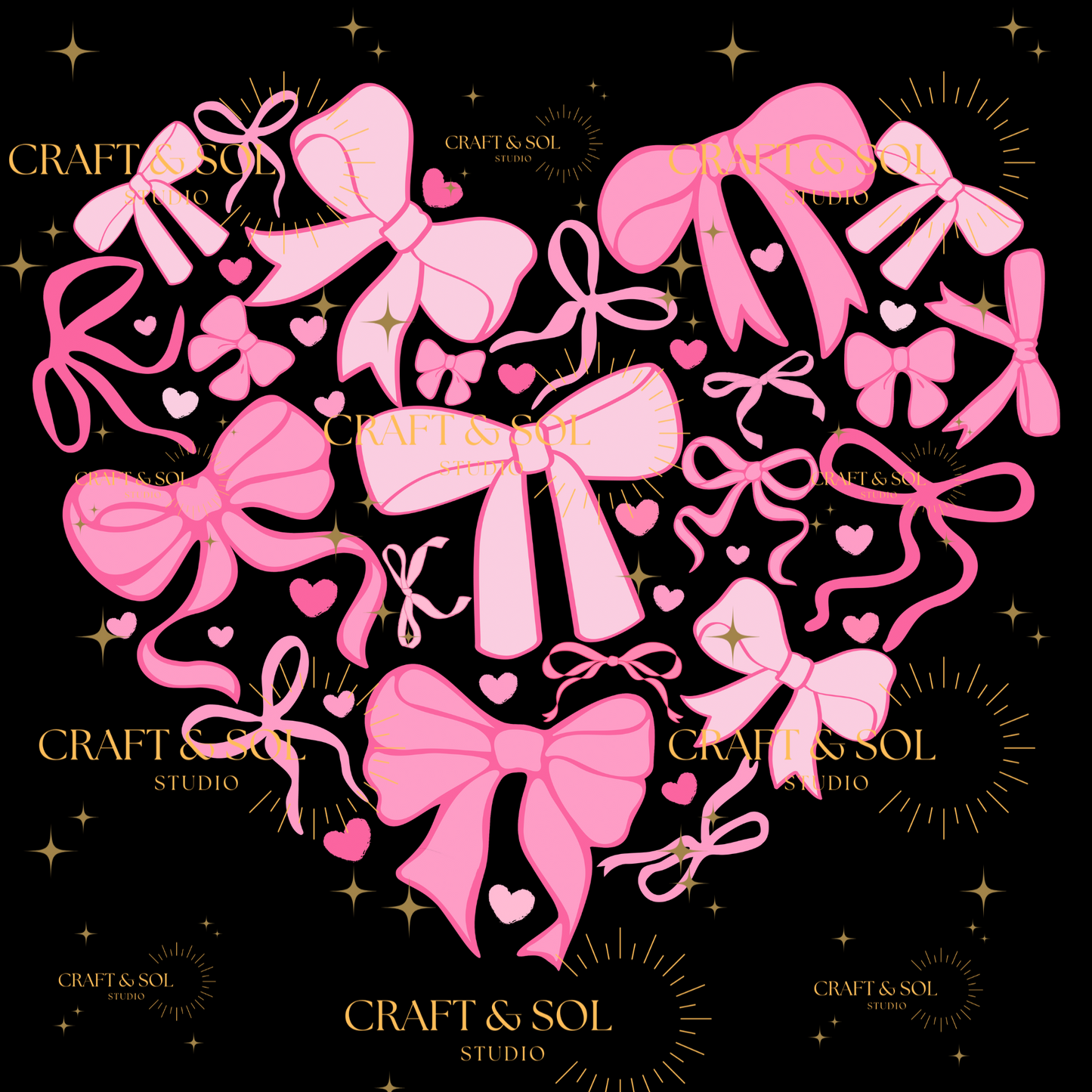 LIGHT PINK COQUETTE BOW HEART