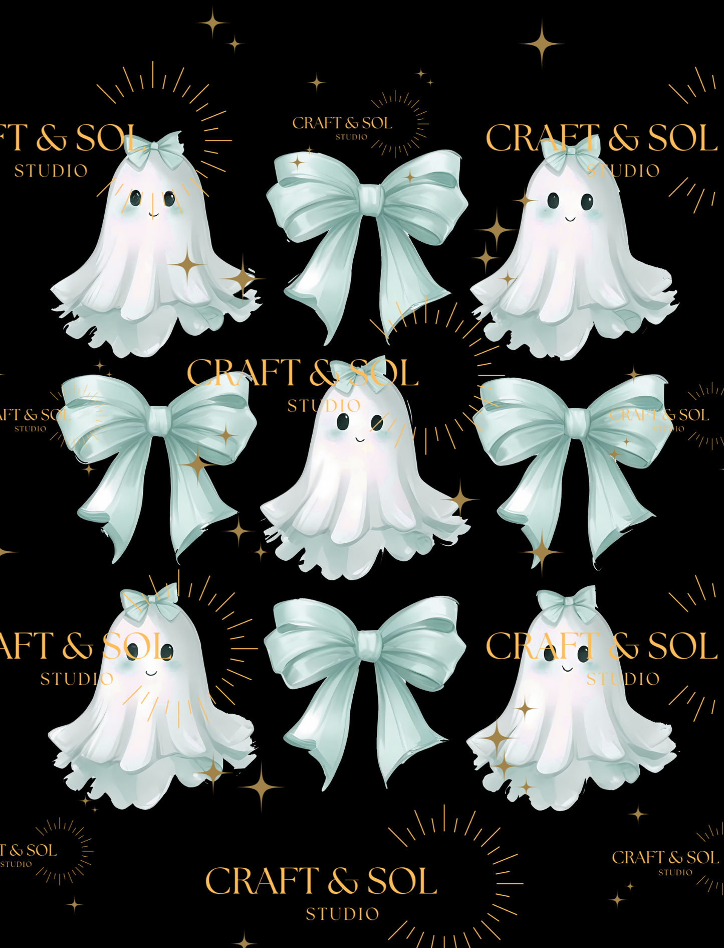 MINT CUTE GHOST & BOW