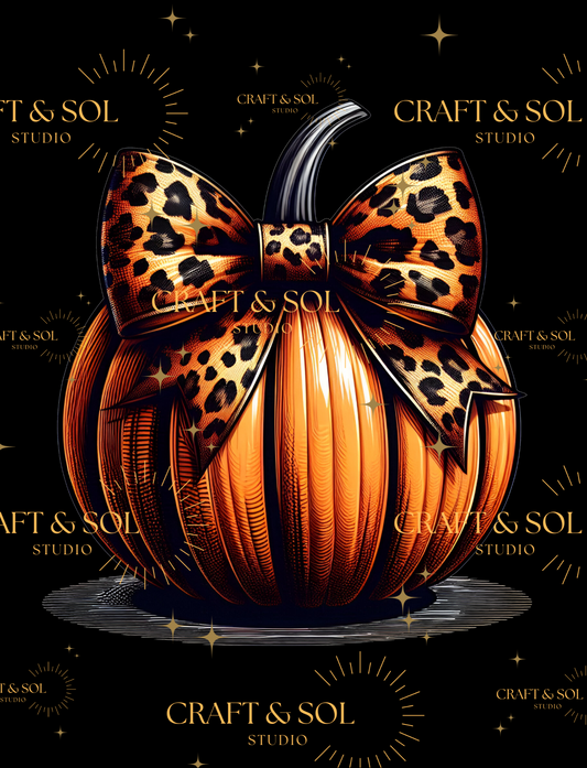 PUMPKIN WITH CHEETAH BOW