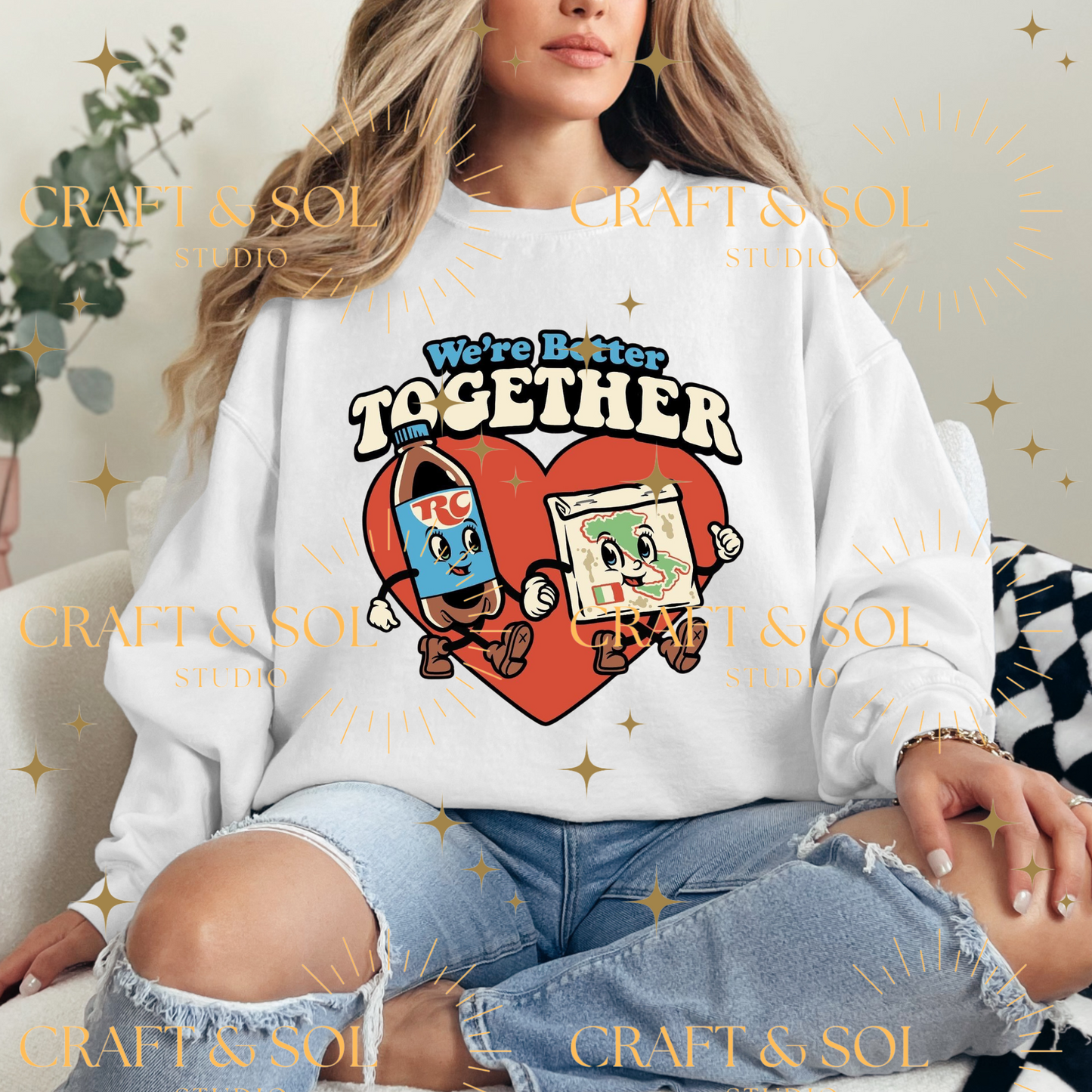 CHICAGO RC & PIZZA COUPLE CREWNECK